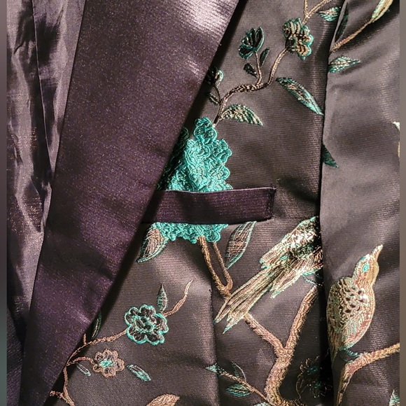 Men’s Damask Blazer Jacket - Picture 5 of 6